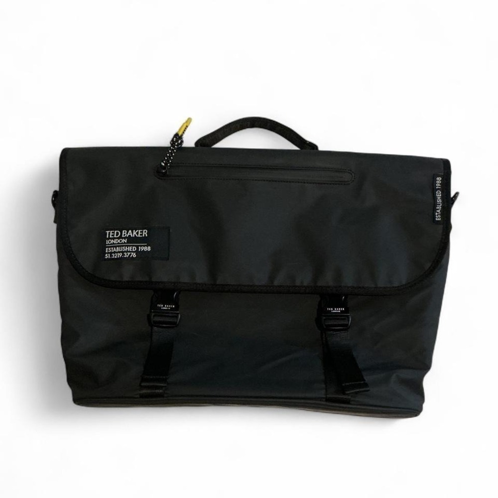 Ted Baker‎ Strole Messenger Bag Mens OS Black Good Laptop Commuter Flap Buckle